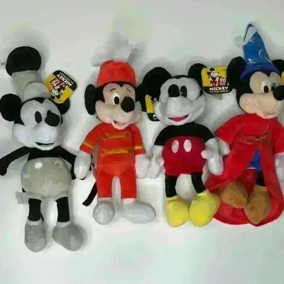 Disney Mickey Mouse 90 Years of Magic Set of 4 10" Plush - Picture 2 of 4